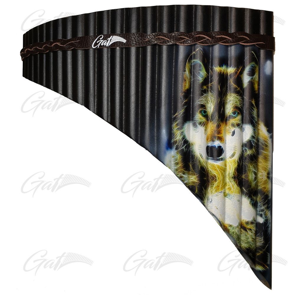 پنفلوت بامبو رنگ مشکی طرح گرگ